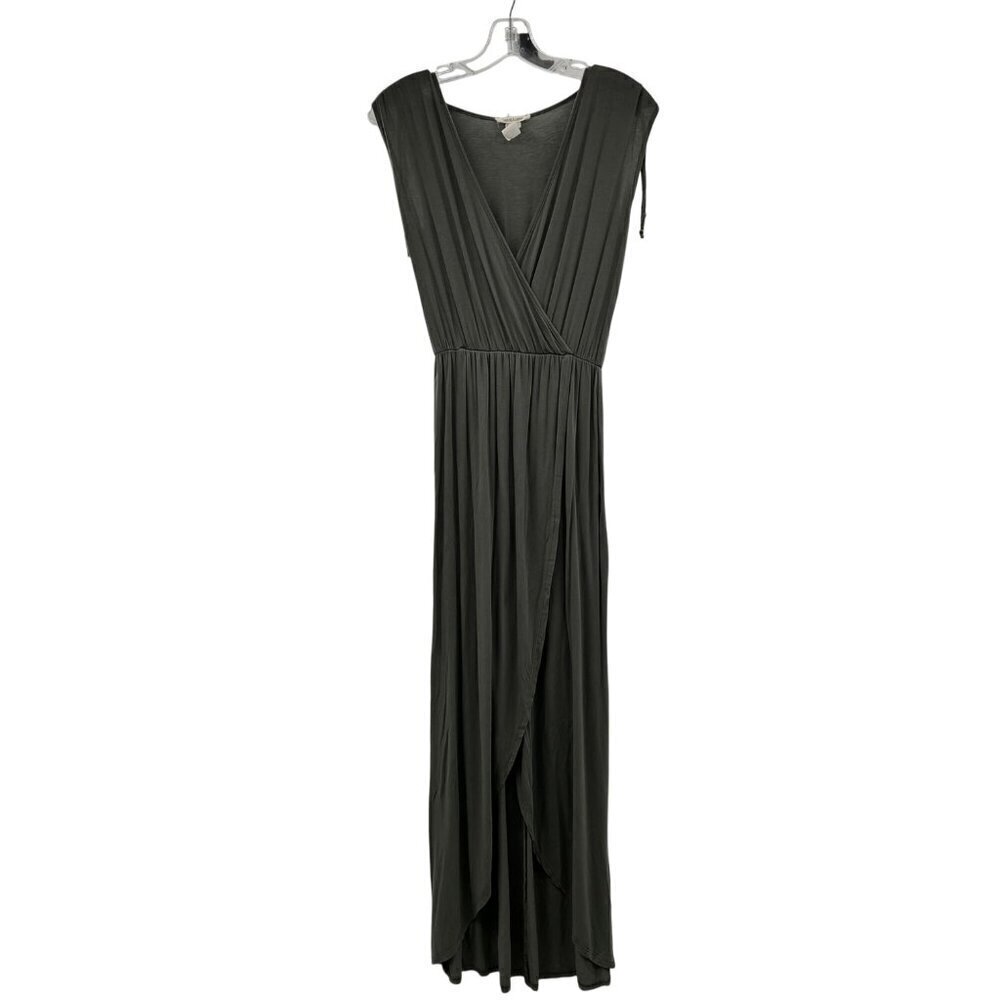 Rolla Coster Women's Sleeveless Surplice Top Hi Low Maxi Dress Green Size Small